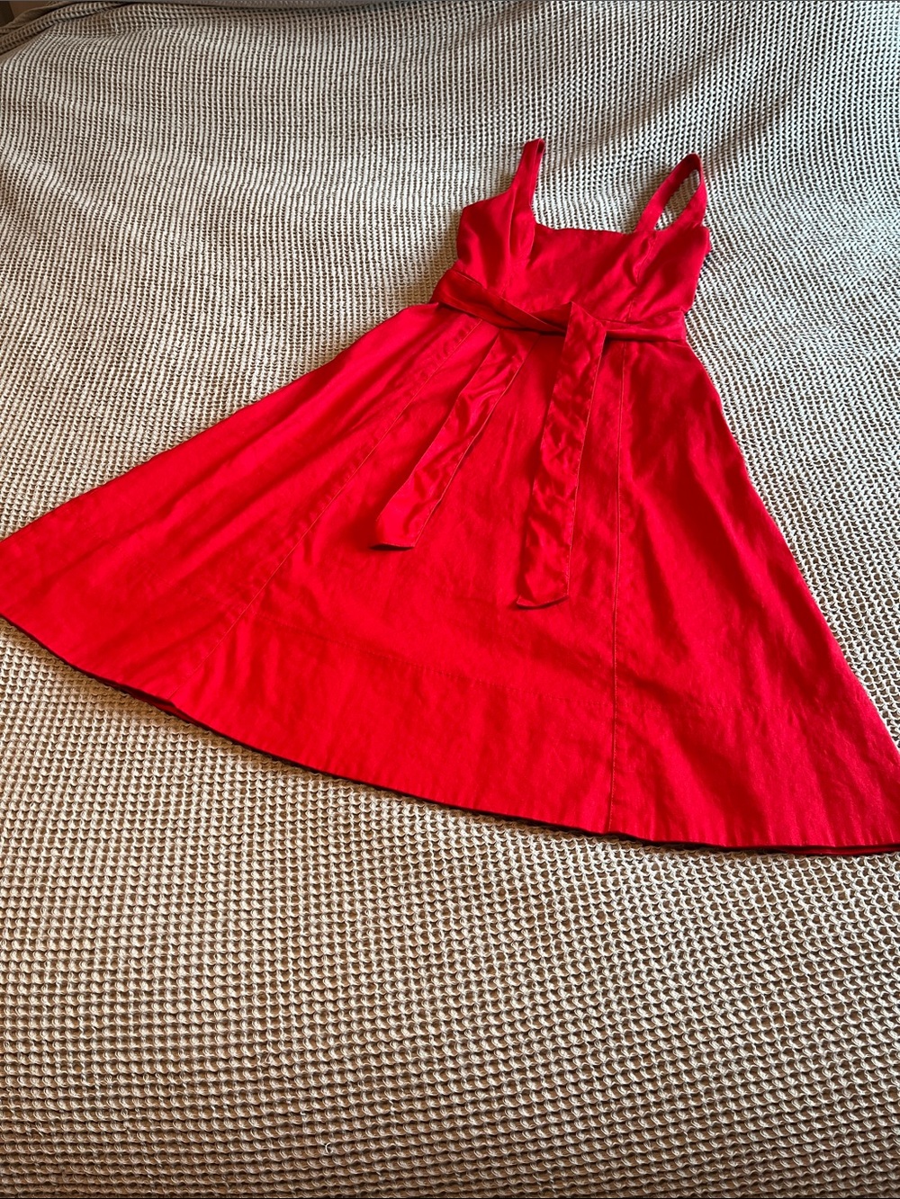 EUC Banana Republic Red Sleeveless Midi Dress with Pockets - Picture 4 of 5